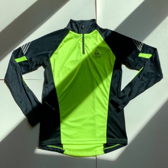 LE COQ SPORTIF Black and Neon Yellow Cycling Jersey - Picture 2 of 13